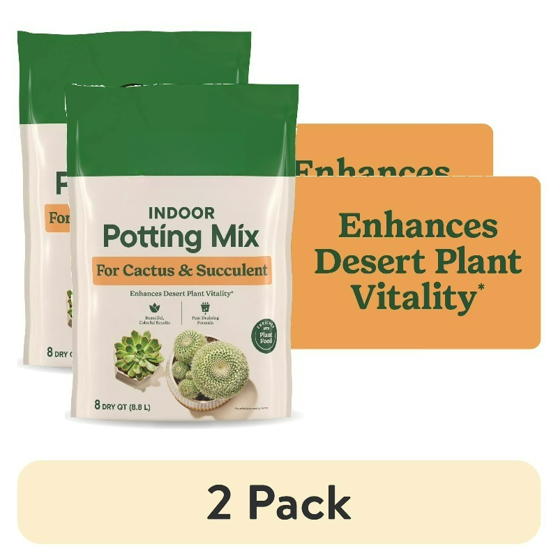 Cactus Mix Pot - (Paquete de 2) Mezcla de tierra