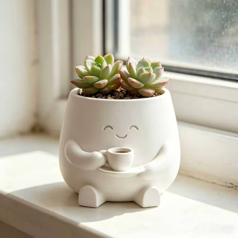 Maceta con Forma de Cara de Ga - Cactus Mix Pot reseña y precio