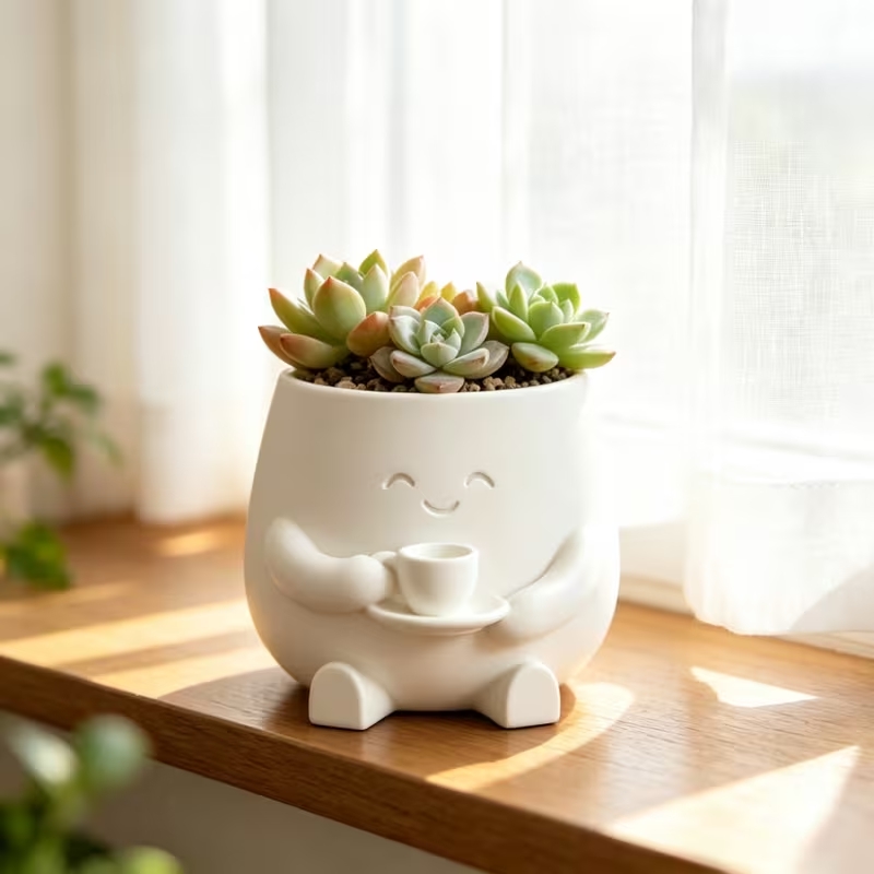 Maceta con Forma de Cara de Ga - Cactus Mix Pot reseña y precio